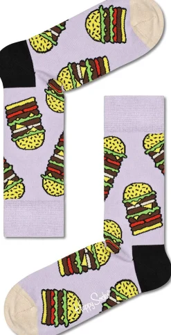 Happy Socks Burger Sock Roze New