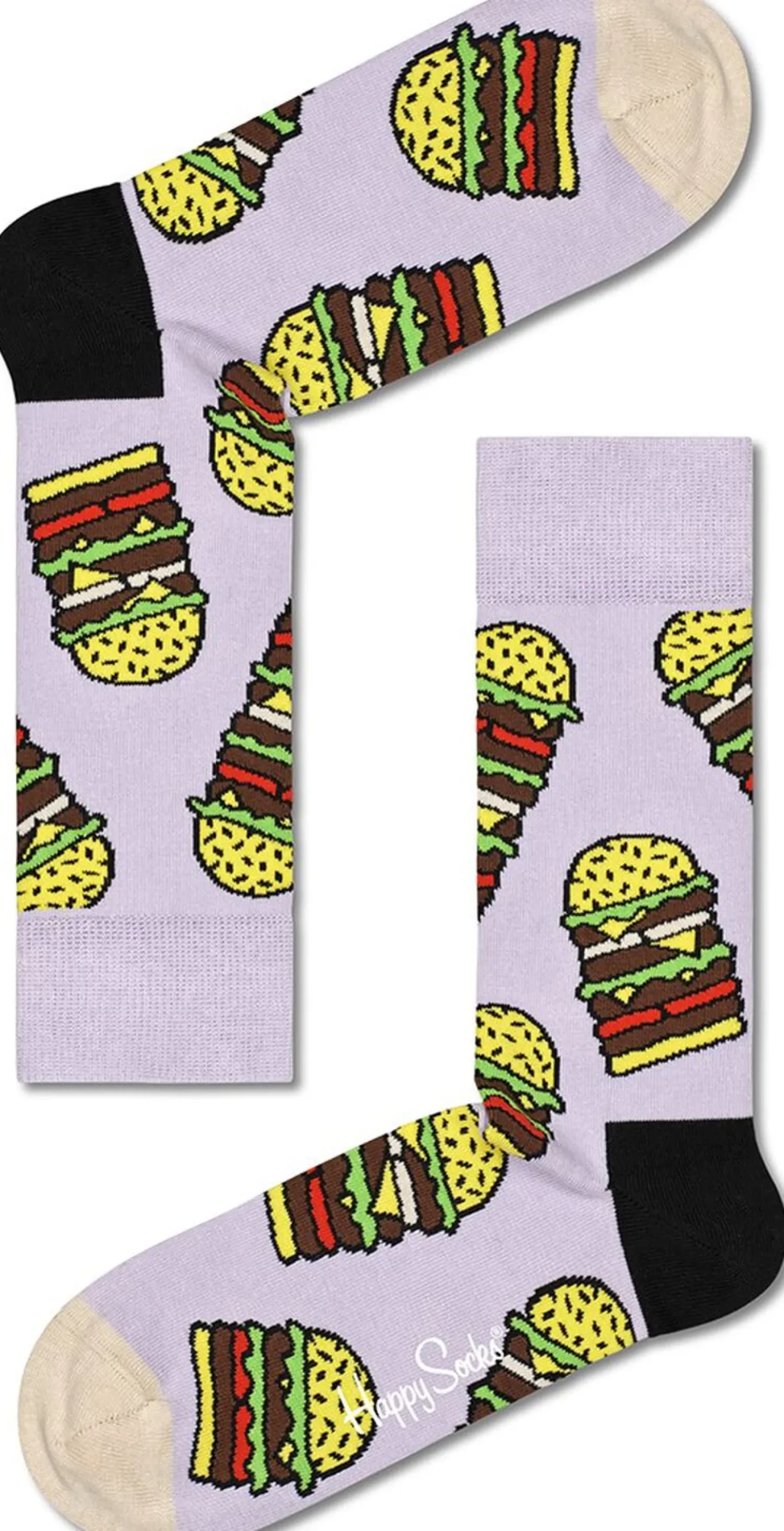 Happy Socks Burger Sock Roze New