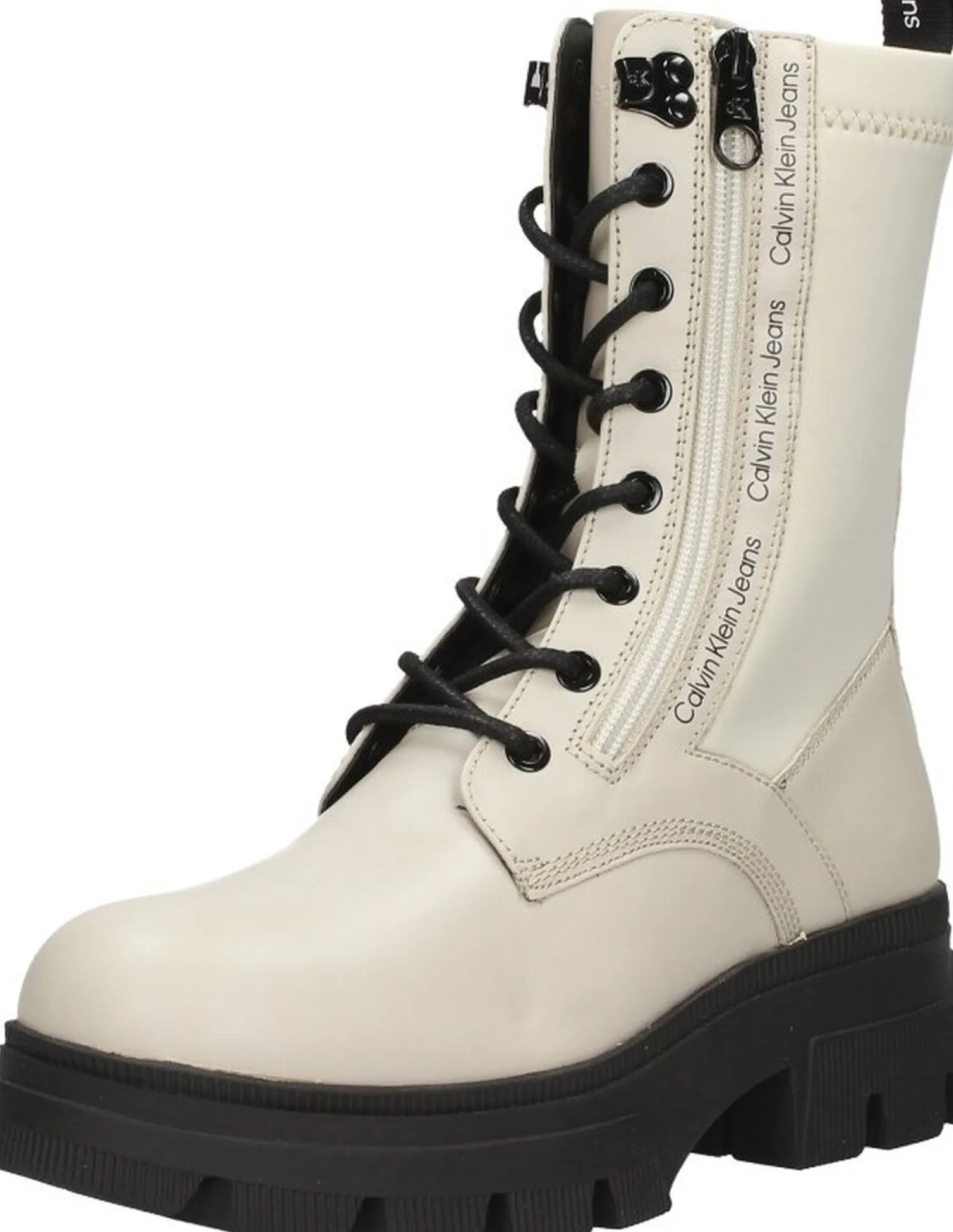 Calvin Klein Chunky Combat Laceup Zip Gebroken wit Hot