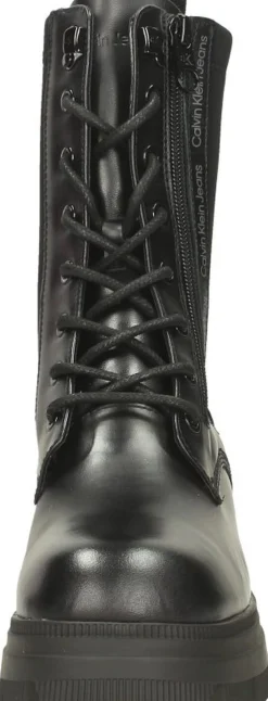 Calvin Klein Chunky Combat Laceup Zip Zwart New