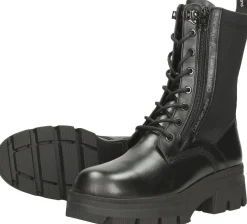 Calvin Klein Chunky Combat Laceup Zip Zwart New