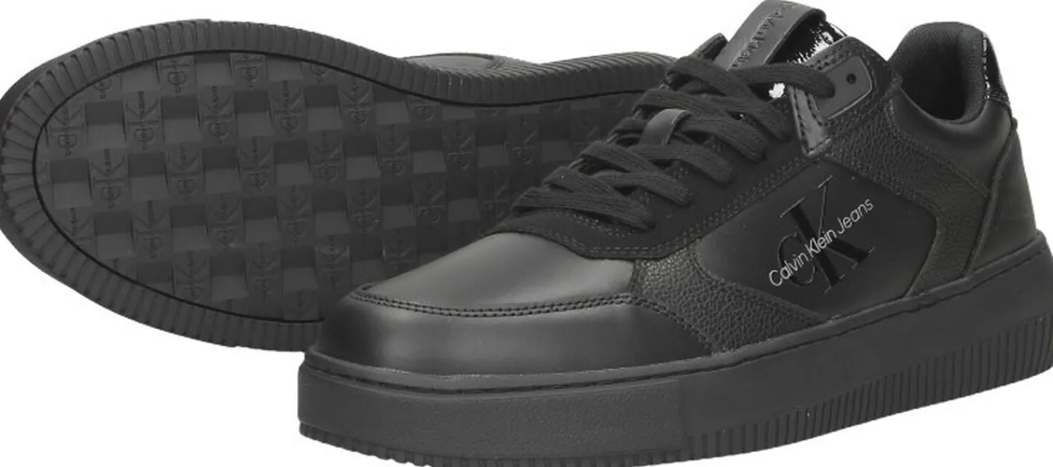 Calvin Klein Chunky Cupsole LTH-PU Mono Zwart Discount