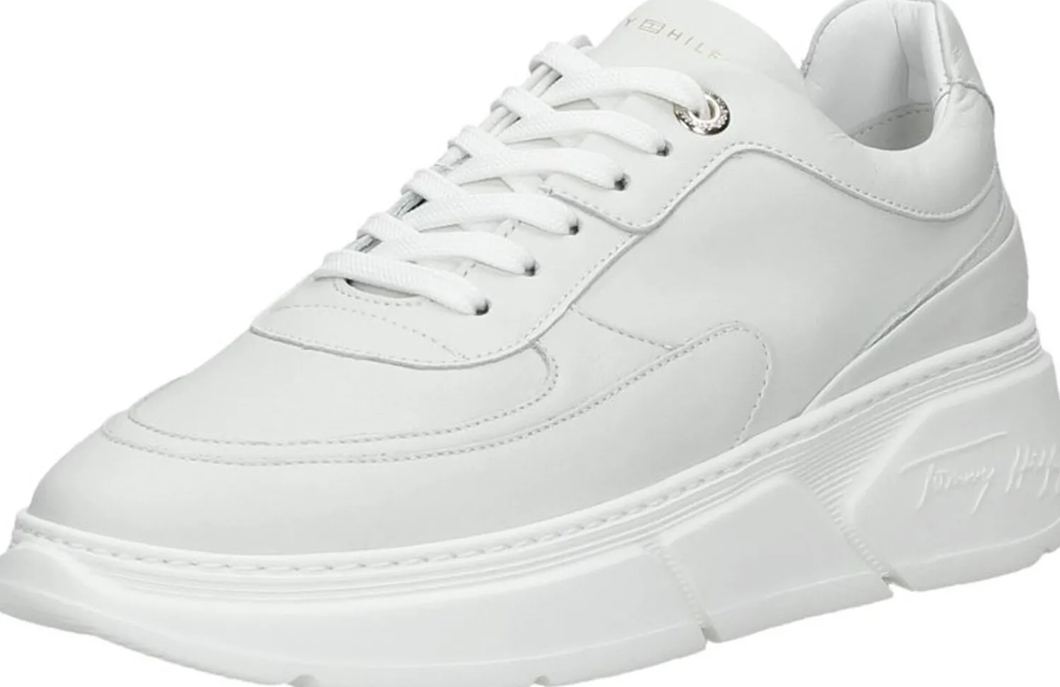 Tommy Hilfiger Chunky Leather Sneaker Wit Clearance