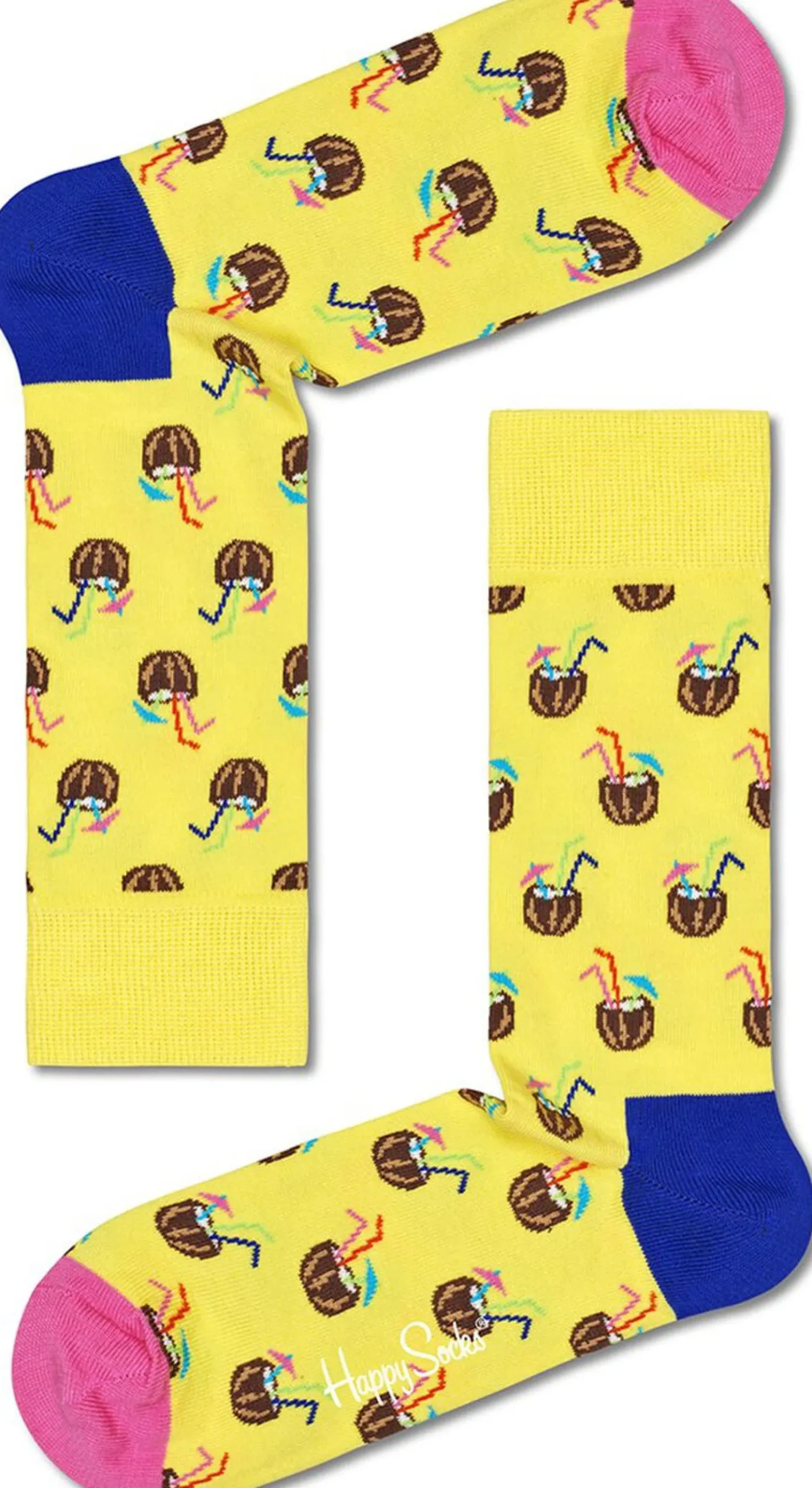 Happy Socks Cocunut Cocktail Sock Geel Online