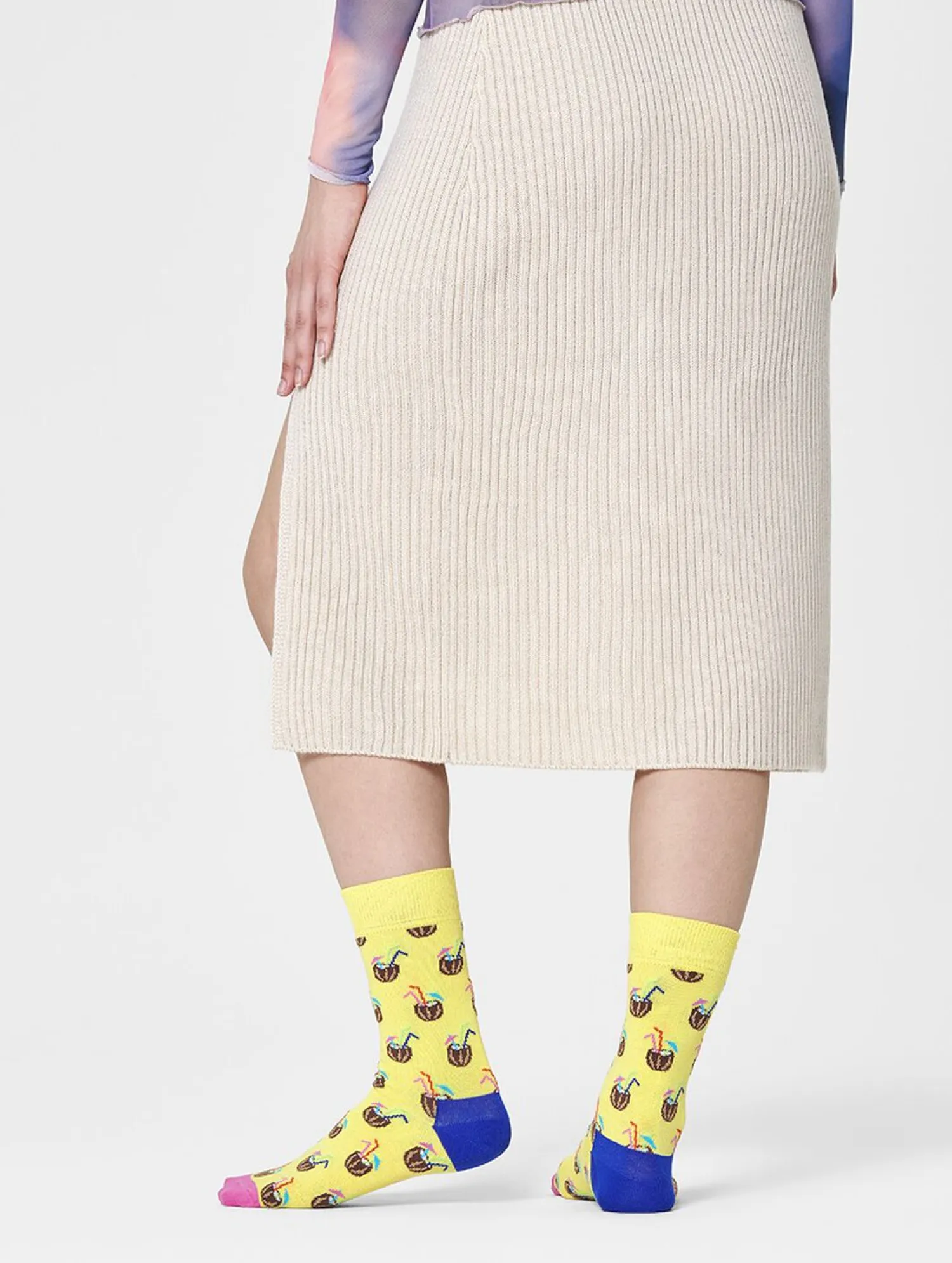 Happy Socks Cocunut Cocktail Sock Geel Online