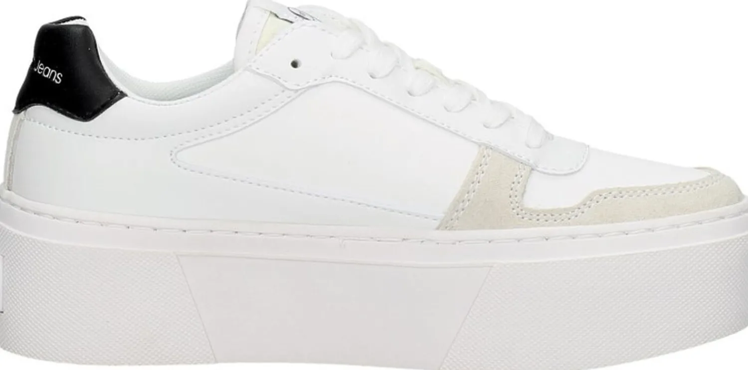 Calvin Klein Cupsole Flatform Mix Lth WN Wit Fashion