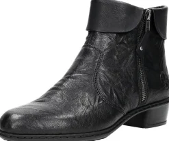 Rieker Dames enkellaarsjes Zwart Outlet