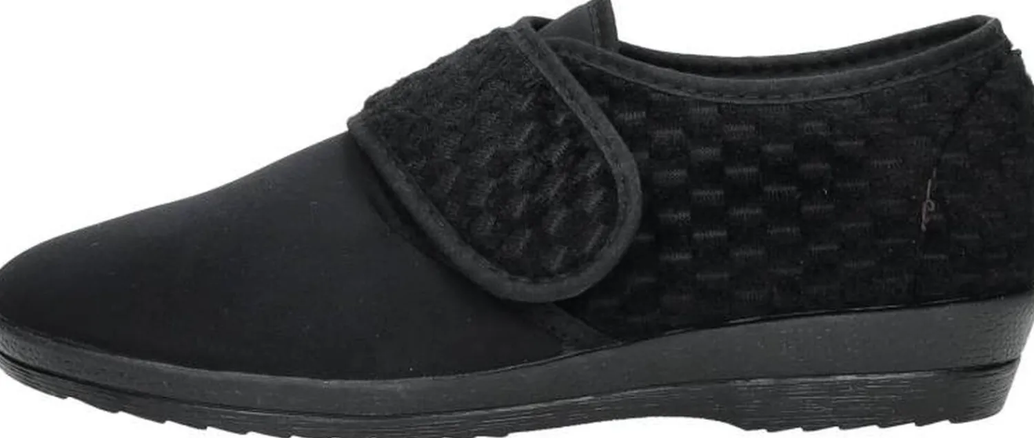 Comfort Plus Dames pantoffels met stretch Zwart Best