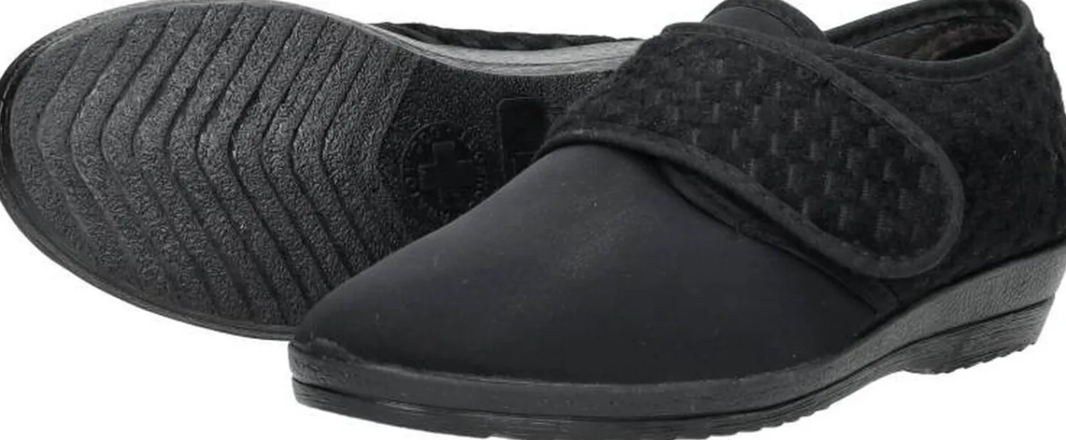 Comfort Plus Dames pantoffels met stretch Zwart Best