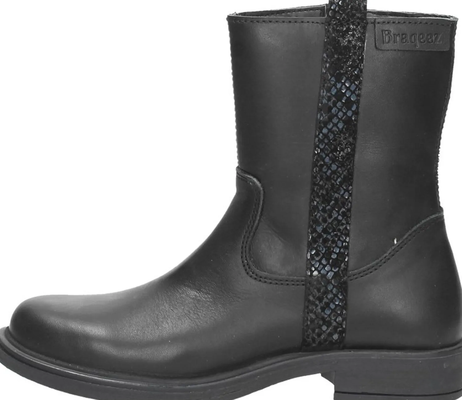 Braqeez Enkellaarsjes Zwart Clearance