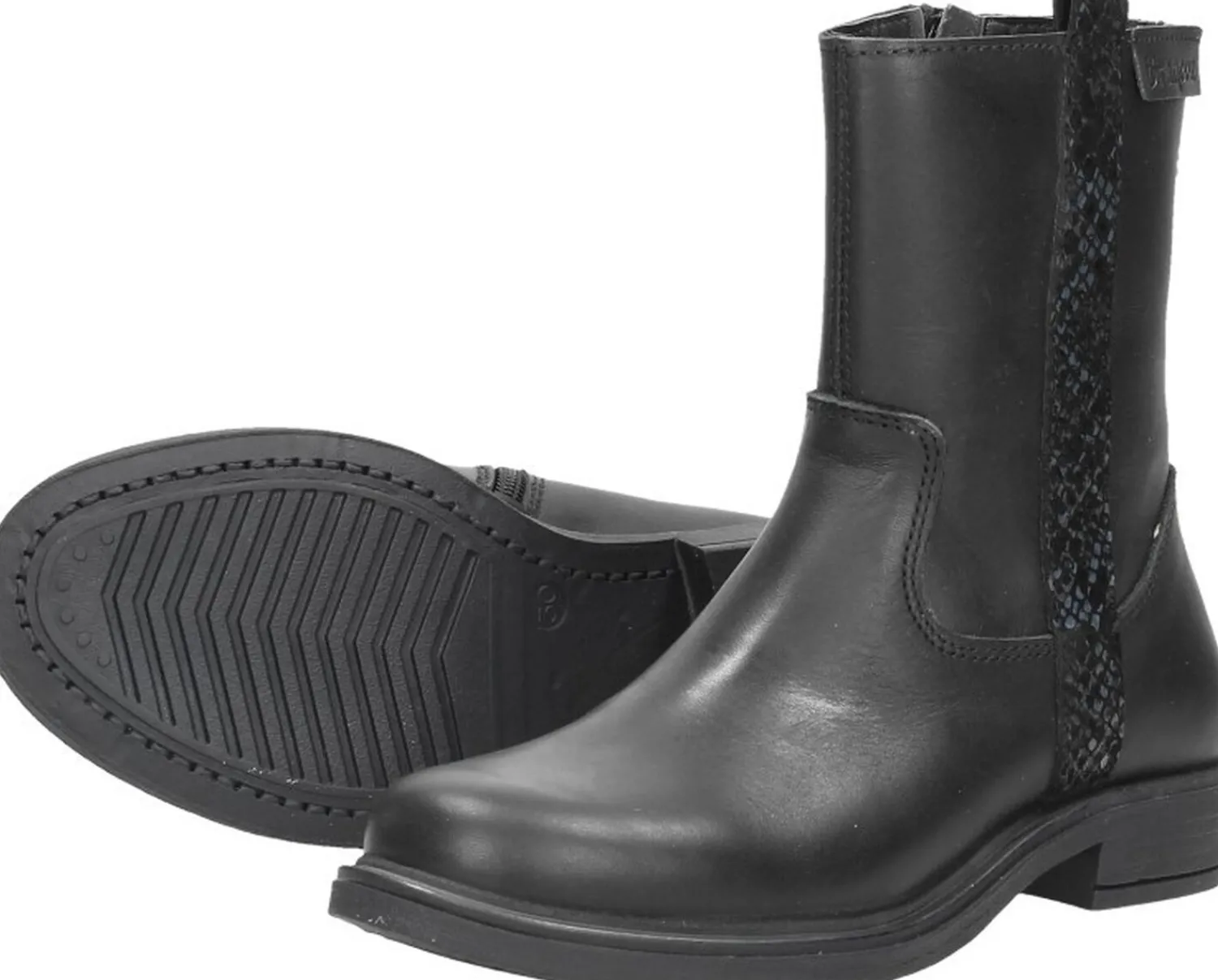 Braqeez Enkellaarsjes Zwart Clearance