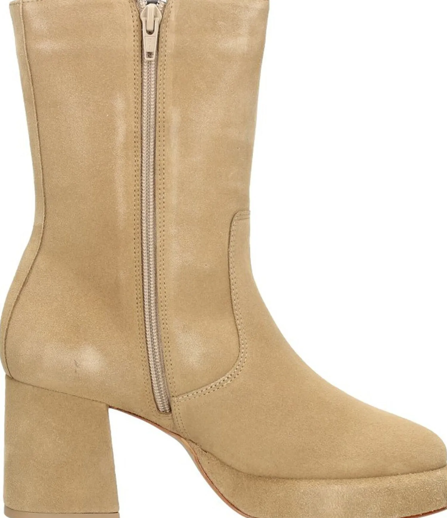 Ps. Poelman Enkellaarsjes Hak Beige Clearance