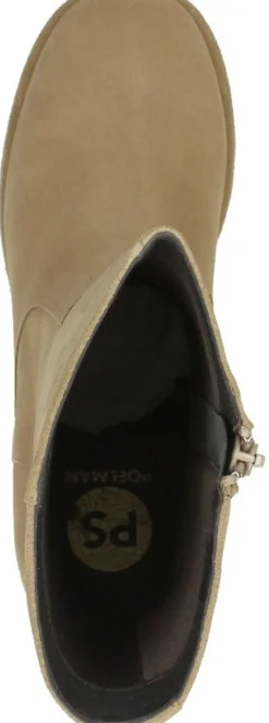 Ps. Poelman Enkellaarsjes Hak Beige Clearance
