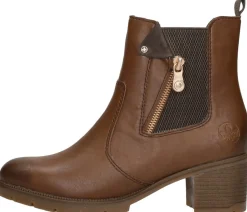Rieker Enkellaarsjes Hak Cognac Sale
