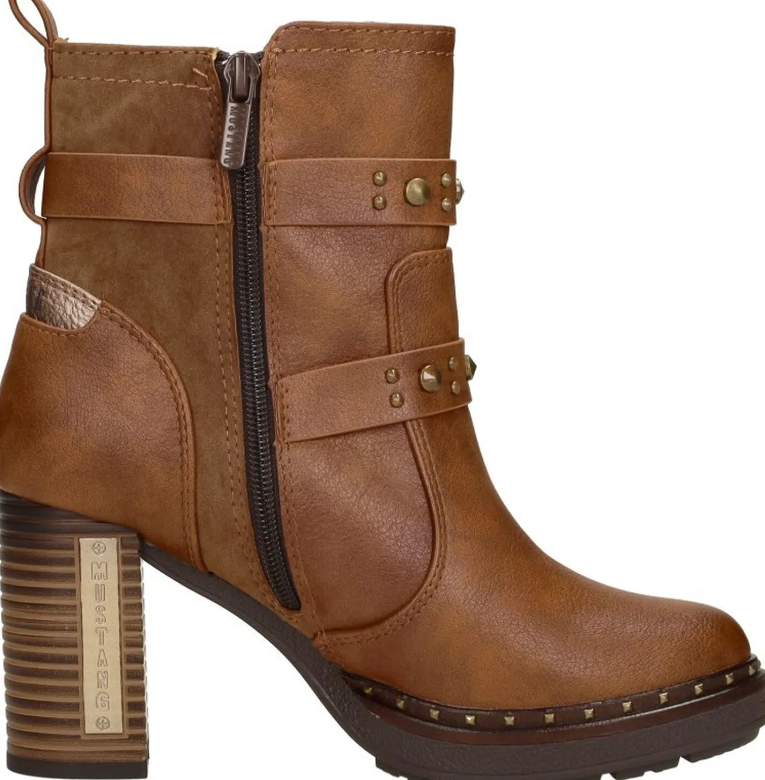 Mustang Enkellaarsjes Hak Cognac Hot