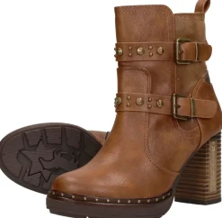 Mustang Enkellaarsjes Hak Cognac Hot