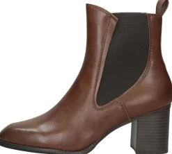Marco Tozzi Enkellaarsjes Hak Cognac Fashion