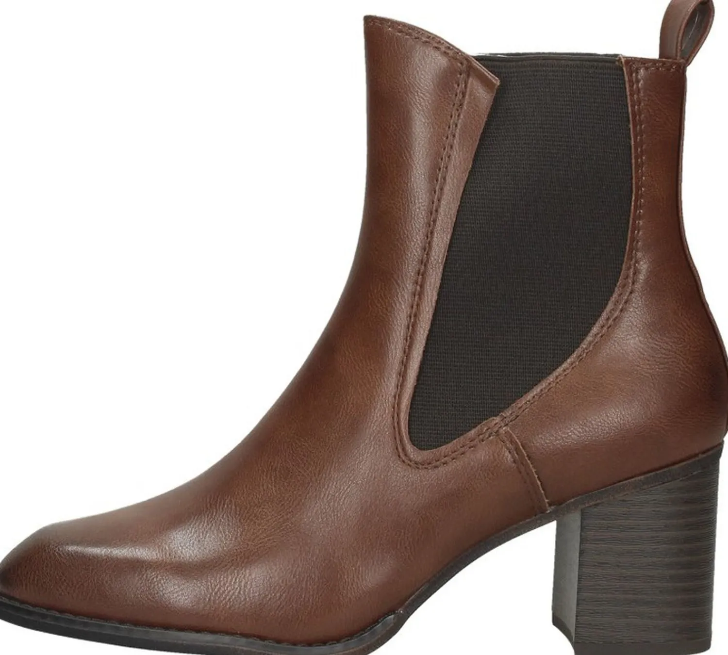 Marco Tozzi Enkellaarsjes Hak Cognac Fashion