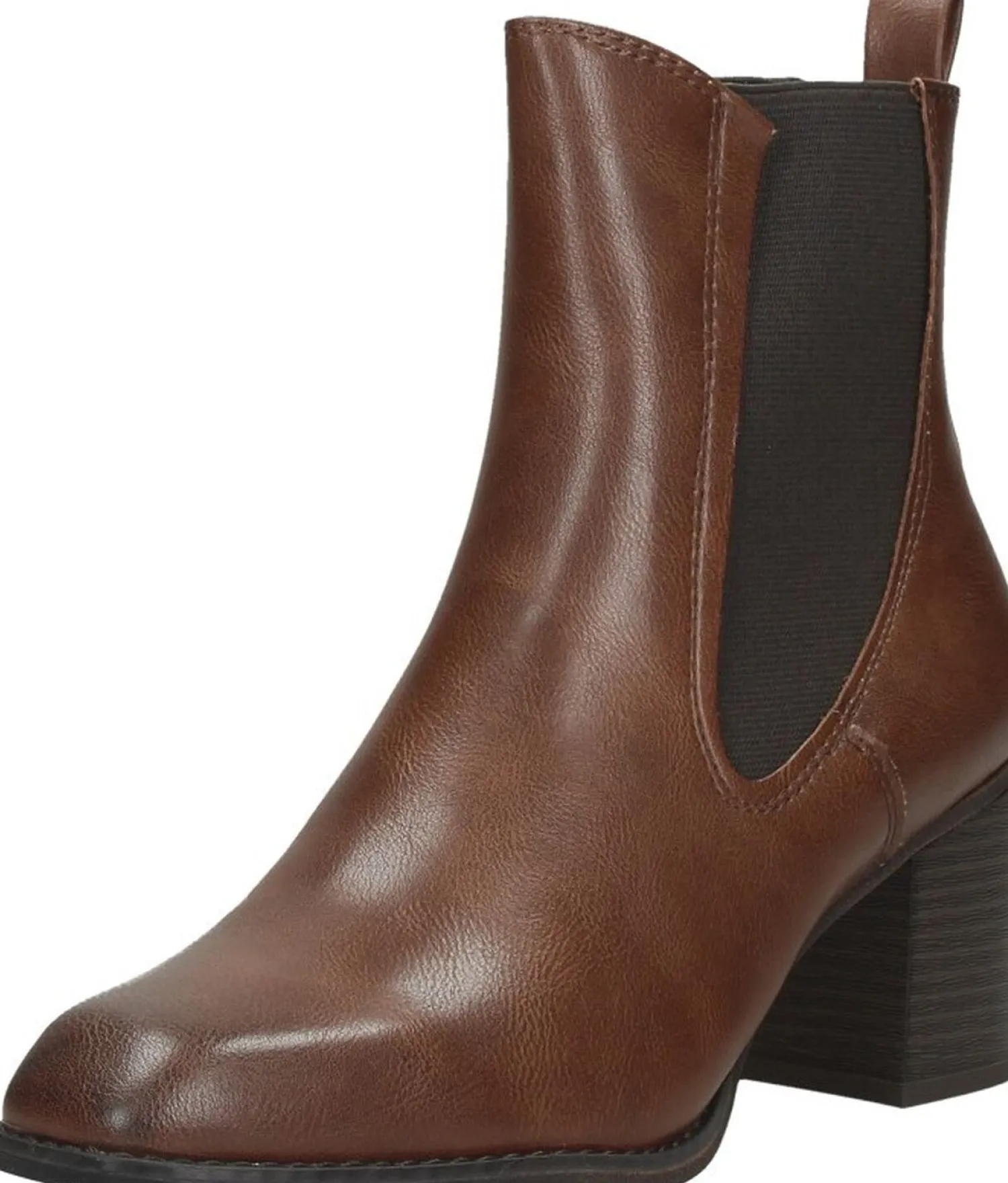 Marco Tozzi Enkellaarsjes Hak Cognac Fashion