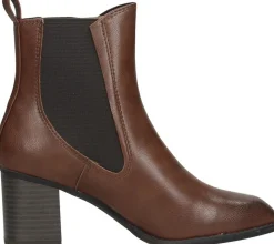Marco Tozzi Enkellaarsjes Hak Cognac Fashion