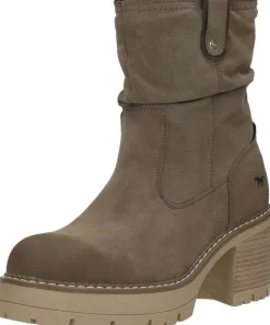 Mustang Enkellaarsjes Hak Taupe Sale