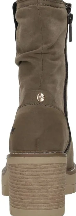 Mustang Enkellaarsjes Hak Taupe Sale