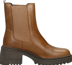 Sub55 Enkellaarsjes Hak Cognac Sale