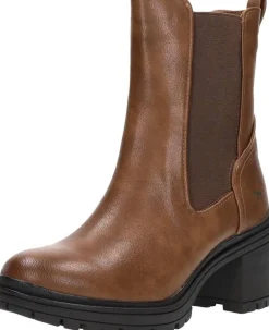 Mustang Enkellaarsjes Hak Cognac Outlet