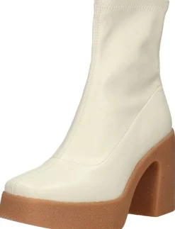 Posh By Poelman Enkellaarsjes Hak Beige New