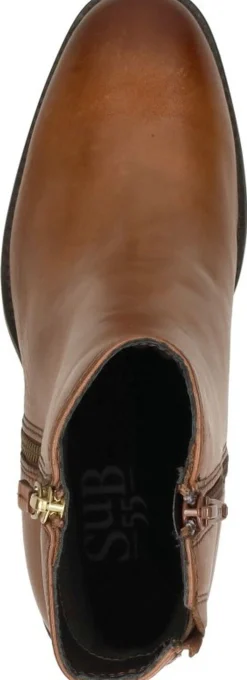 Sub55 Enkellaarsjes Hak Cognac Fashion