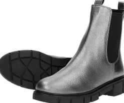 Marco Tozzi Enkellaarsjes Hak Zilverkleur Fashion