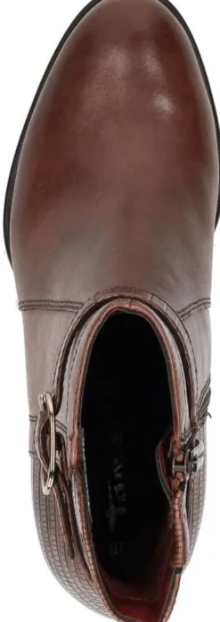 Tamaris Enkellaarsjes Hak Cognac Outlet