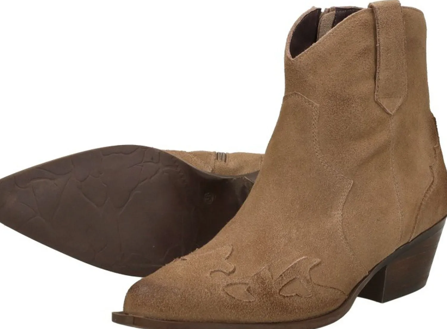 Sub55 Enkellaarsjes Hak Beige Hot