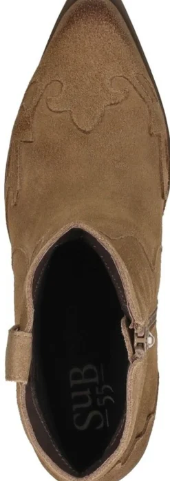 Sub55 Enkellaarsjes Hak Beige Hot