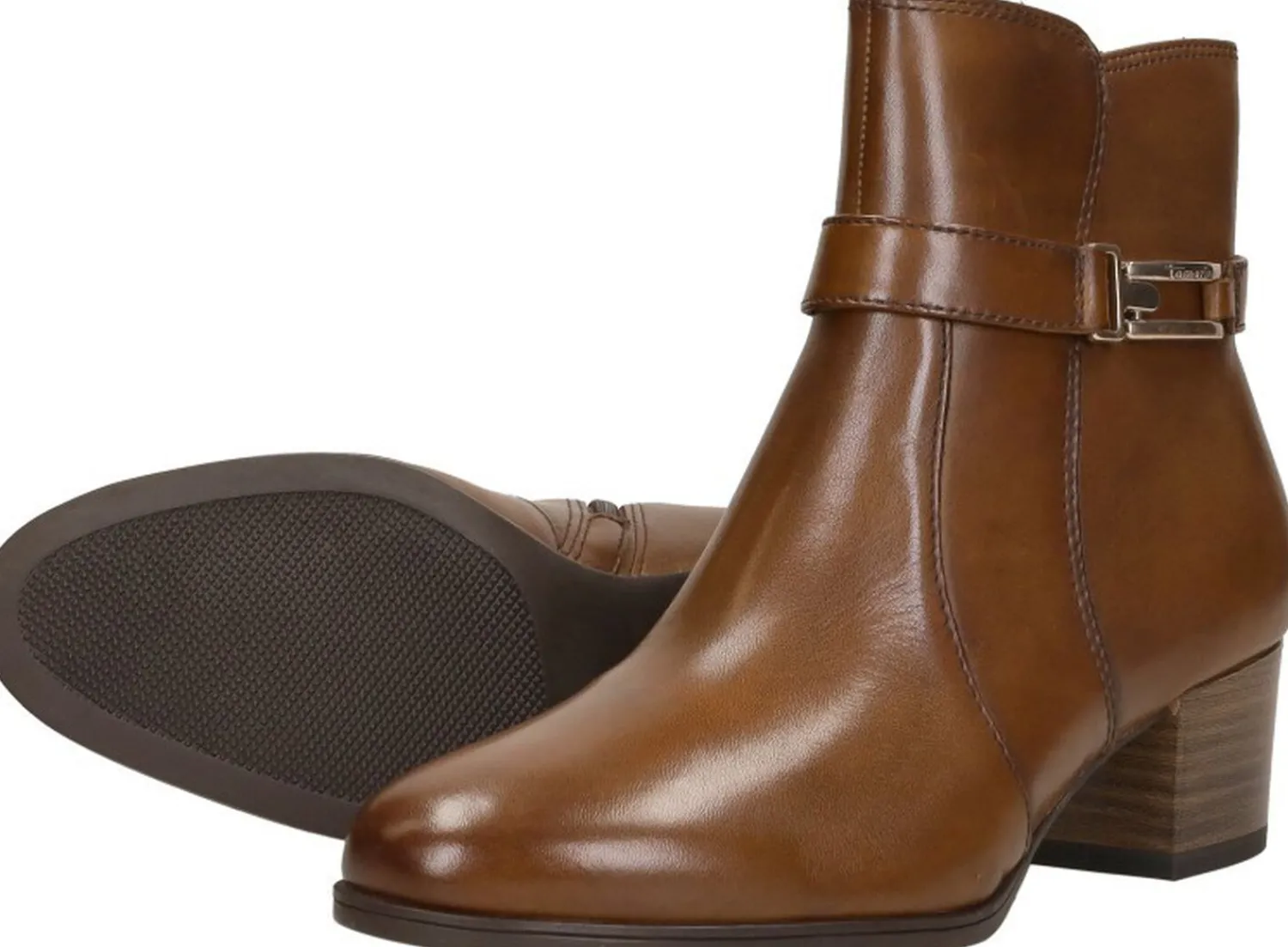Tamaris Enkellaarsjes Hak Cognac Best