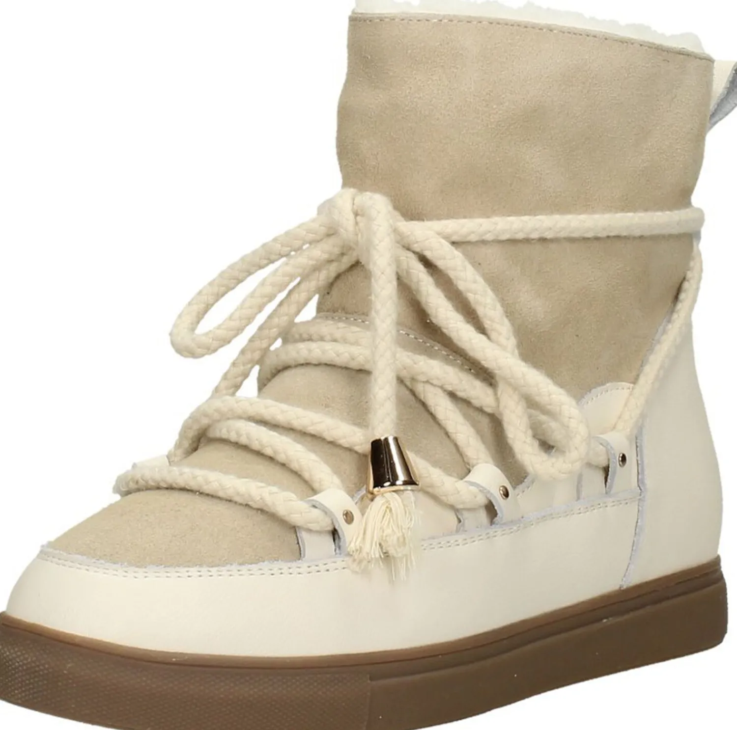 Sub55 Enkellaarsjes Plat Beige Discount