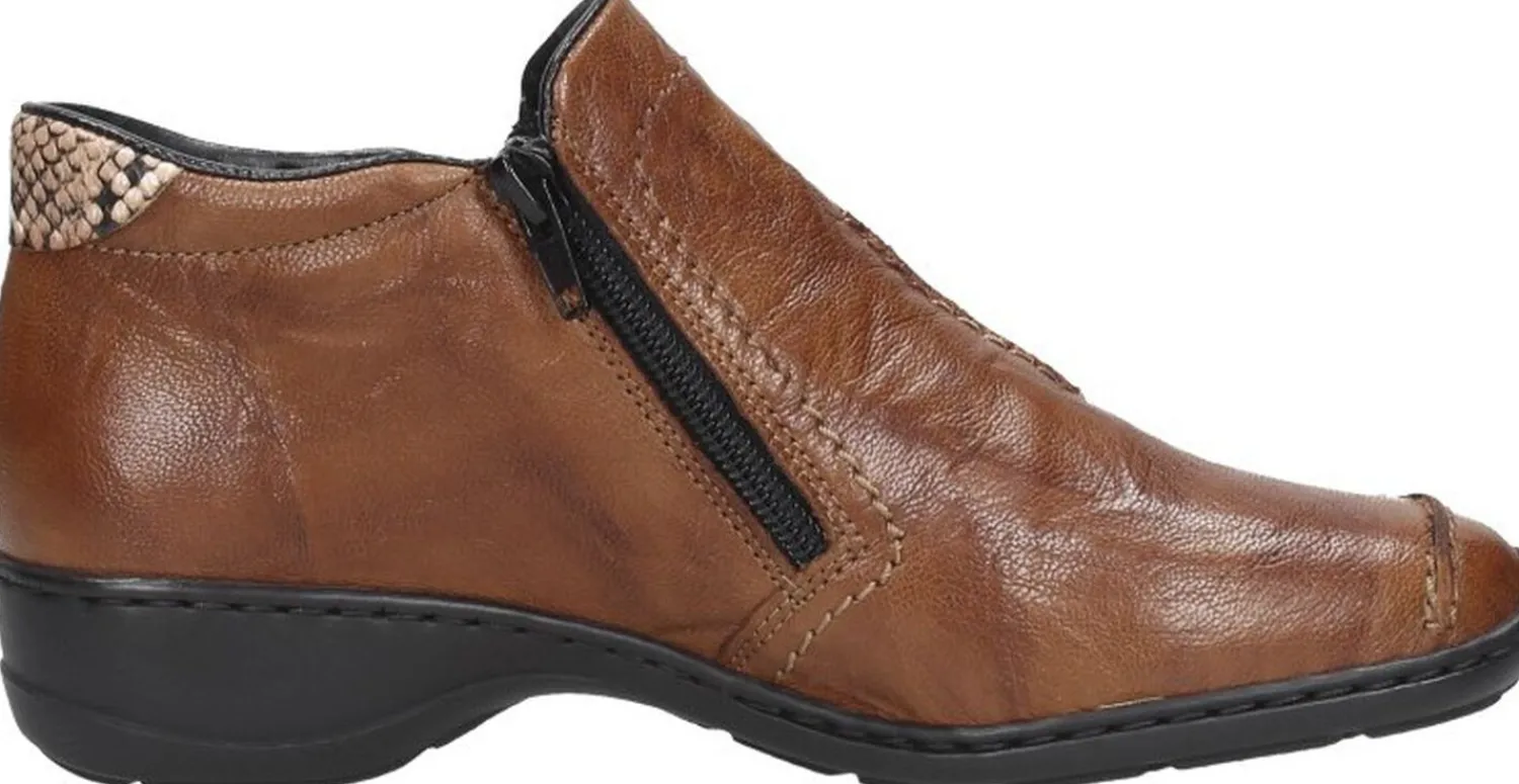 Rieker Enkellaarsjes Plat Cognac Discount