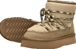 Shoecolate Enkellaarsjes Plat Taupe Discount