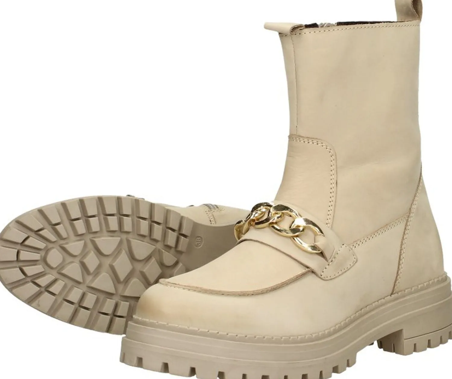Sub55 Enkellaarsjes Plat Beige Discount