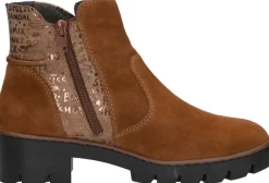 Rieker Enkellaarsjes Plat Cognac Sale