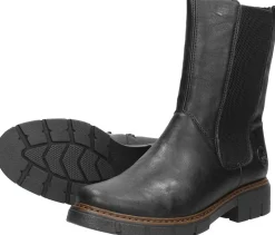 Rieker Enkellaarsjes Plat Zwart Outlet