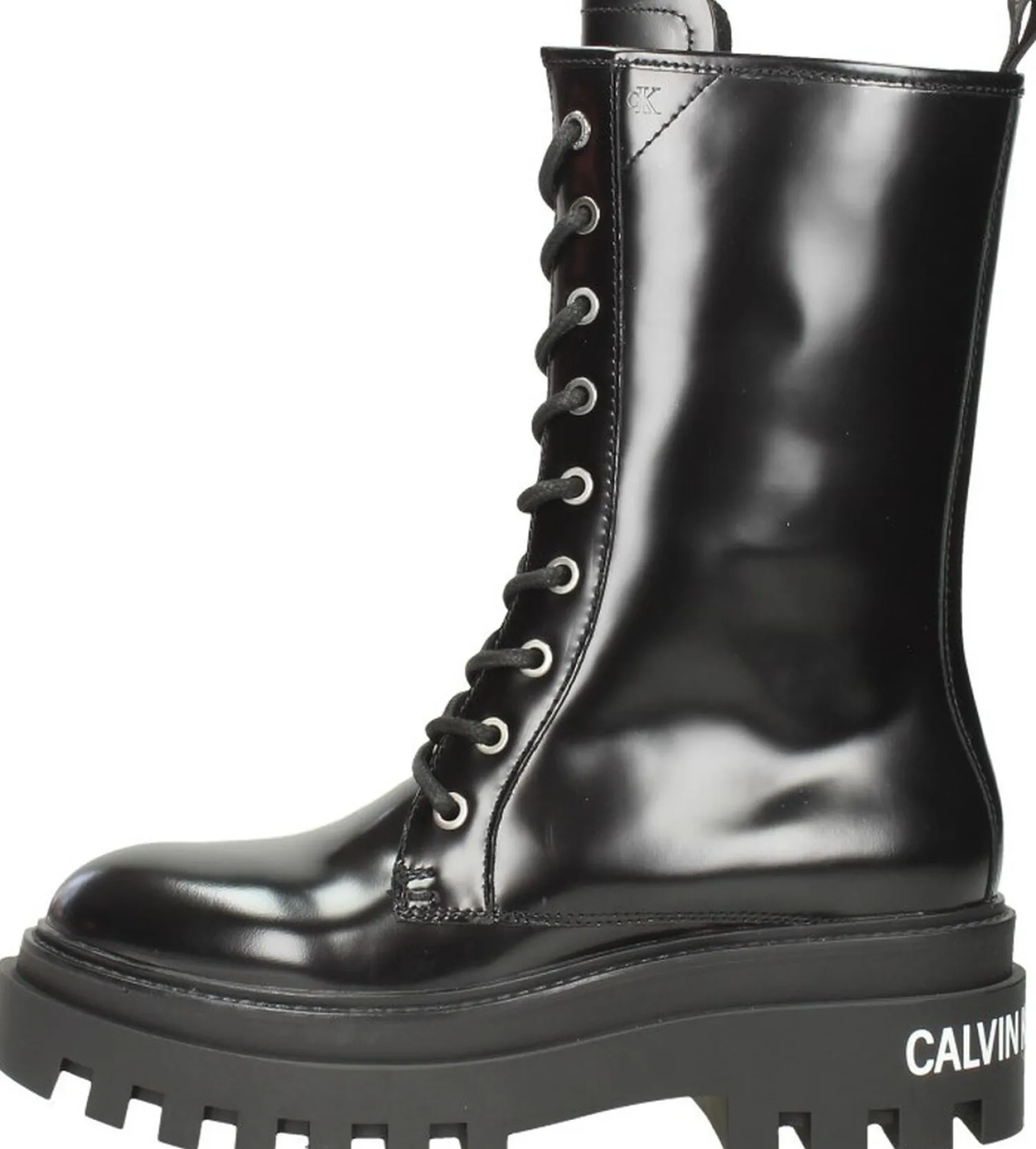 Calvin Klein Flatform Mid Lace Up Boot Zwart Discount