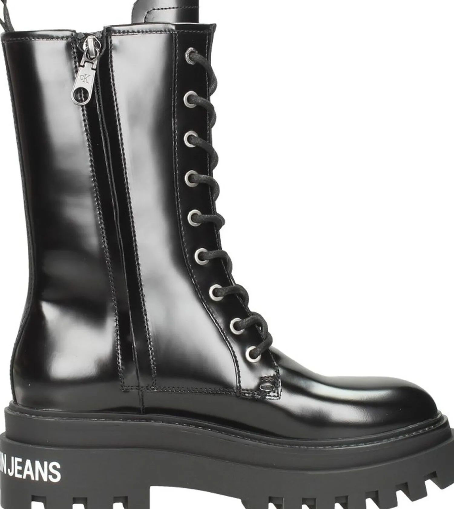Calvin Klein Flatform Mid Lace Up Boot Zwart Discount