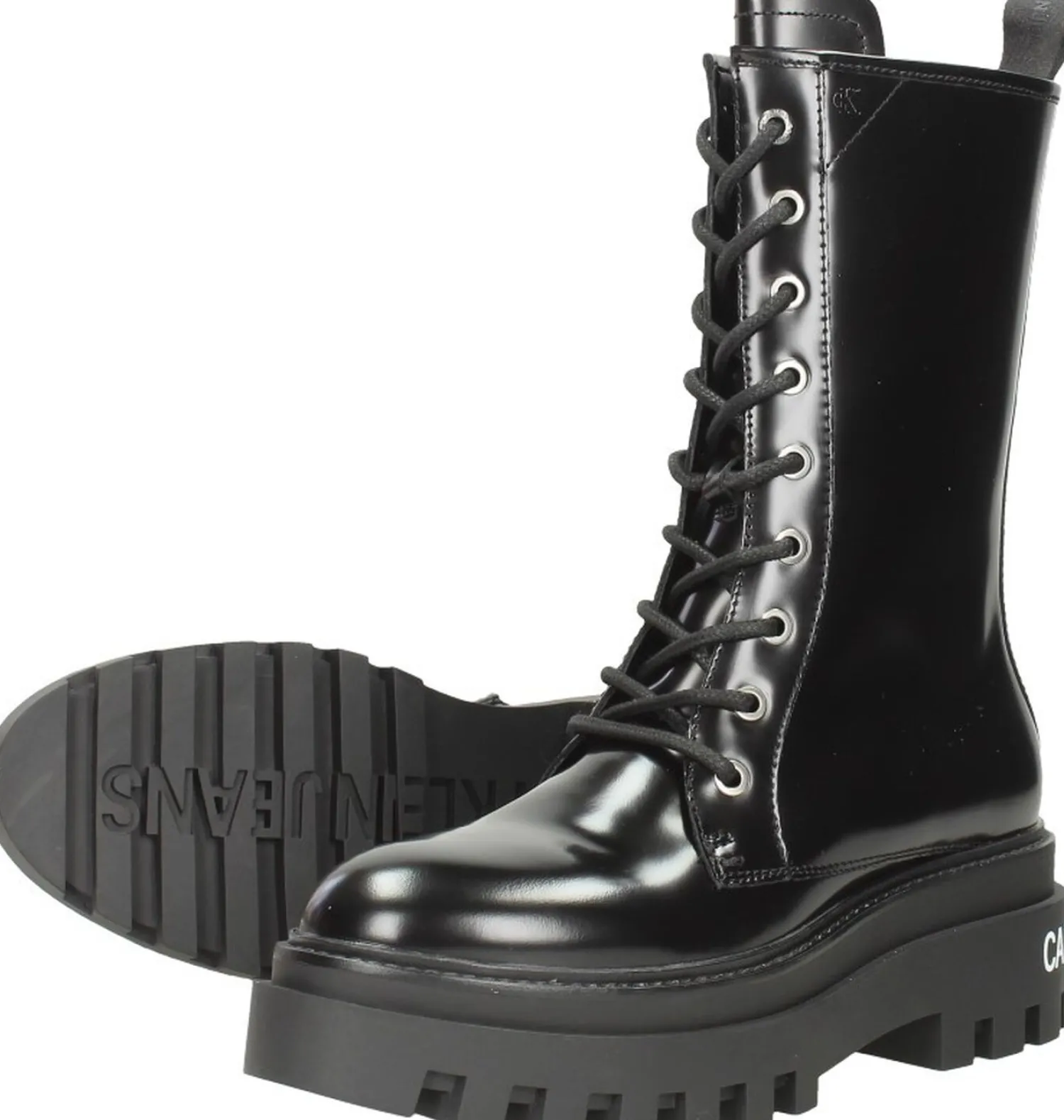 Calvin Klein Flatform Mid Lace Up Boot Zwart Discount