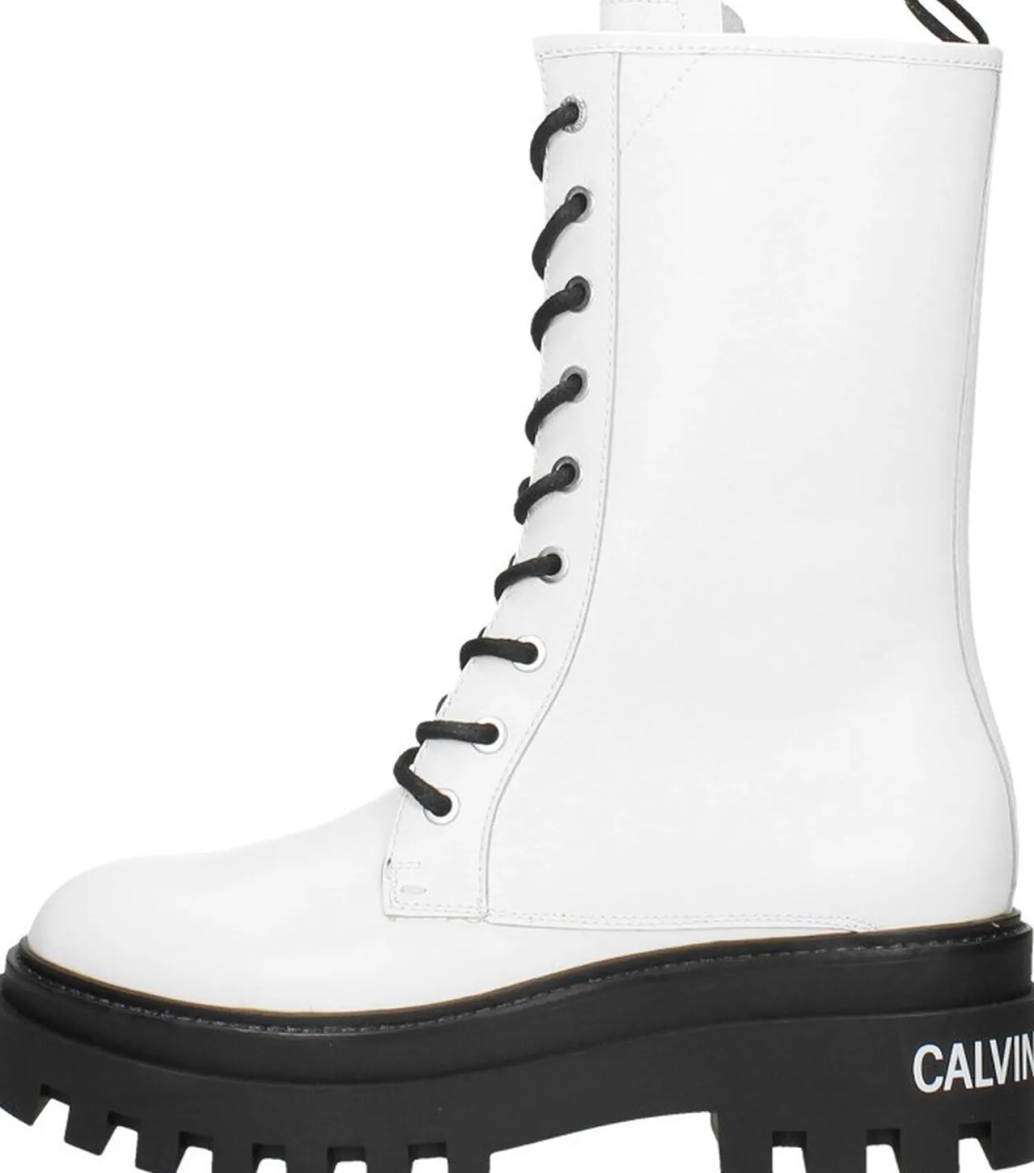 Calvin Klein Flatform Mid Lace Up Boot Wit Online