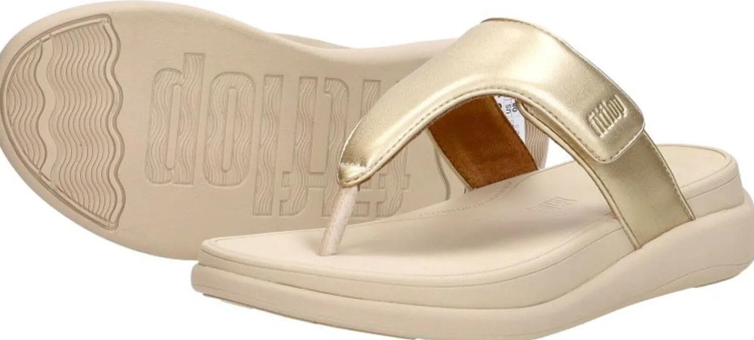 Fitflop F-Mode Go Adjustable Flatform Sandals Goudkleur Outlet