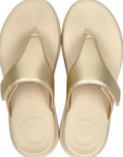 Fitflop F-Mode Go Adjustable Flatform Sandals Goudkleur Outlet