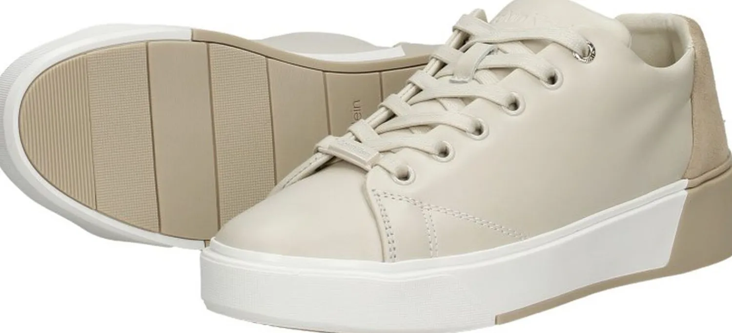 Calvin Klein Heel Cupsole Lace Up Gebroken wit Discount