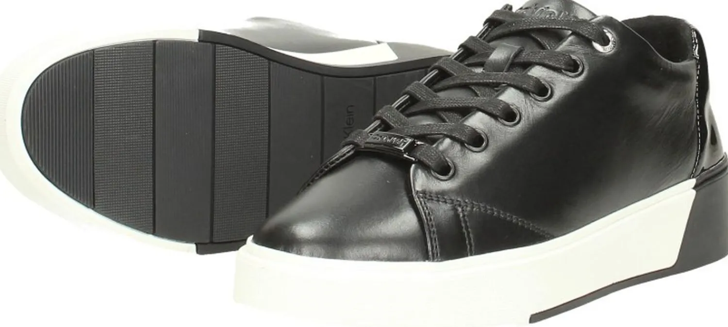 Calvin Klein Heel Cupsole Lace Up Zwart Clearance