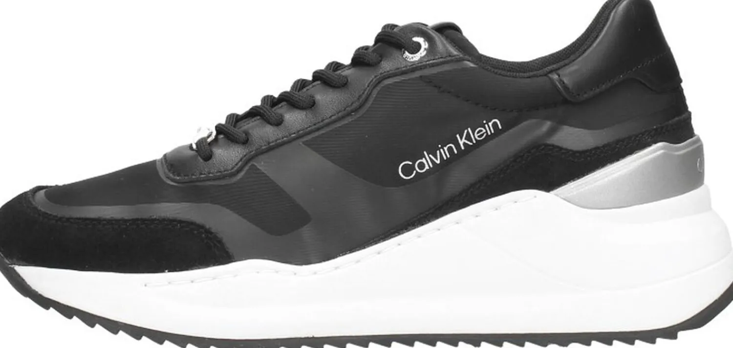 Calvin Klein Internal Wedge Lace Up-Nylon Mix Zwart Outlet